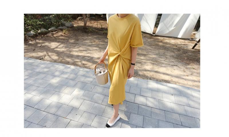 Product Introduction of Women's Short-Sleeved T-shirt 2024 Summer New Korean Style plus Size Women's Loose Slim Overknee Long T-shirt Skirt Top Clothes✨0831✨ 5
