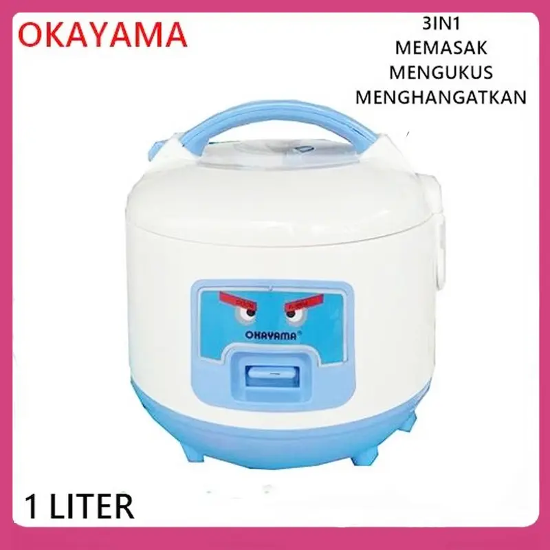 Rice Cooker 1L Alat Penanak Nasi Penghangat Mini Murah Awet Desain Mudah Dibersihkan sendok magicom 1