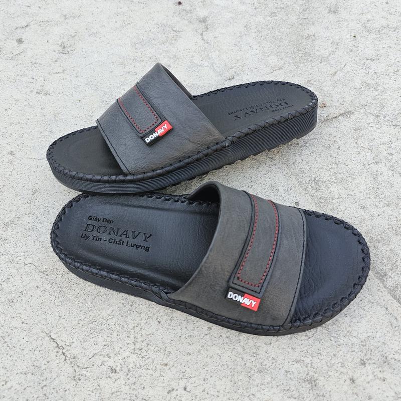 Dép Quai Ngang Nam Da DONAVY Cao Cấp, Quai Thiết Kế Cách Điệu, May Quai Và Đế Bao Chắc Chắn N.3CN dép  tommy sanpham moi 8