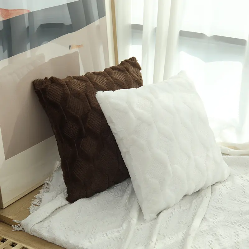 Vỏ Gối Kê Nhung Kim Cương, Màu Trơn Vỏ Đệm, Trang Trí Ghế Sofa, Bữa Tiệc Tại Nhà, Vỏ Gối Vuông Mềm, Có Kích Thước 40 / 45 / 50Cm 3