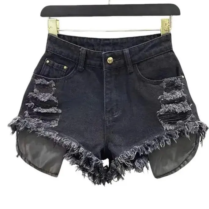 Quần Short kaki LỘ TÚI phần lai tua rua 2 màu trắng đen nữ/ Quần đùi nữ túi lộ bên ngoài phong cách năng động Women Có Túi Pants Khuy