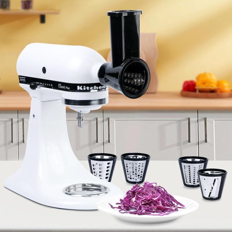 Product Introduction of KitchenAid Stand Mixer Attachment, 4 Counts/set Vegetable Chopper Attachment for KitchenAid Stand Mixer, Cheese Grater Attachment, Kitchen Appliance Parts 2
