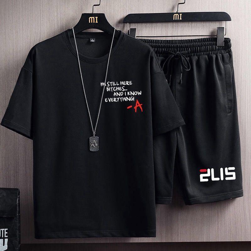 Product Introduction of Summer Men's Sports Suit Men's Korean-Style Fashionable Loose Casual Short-Sleeved Shorts T-shirt Handsome Clothes Men 8