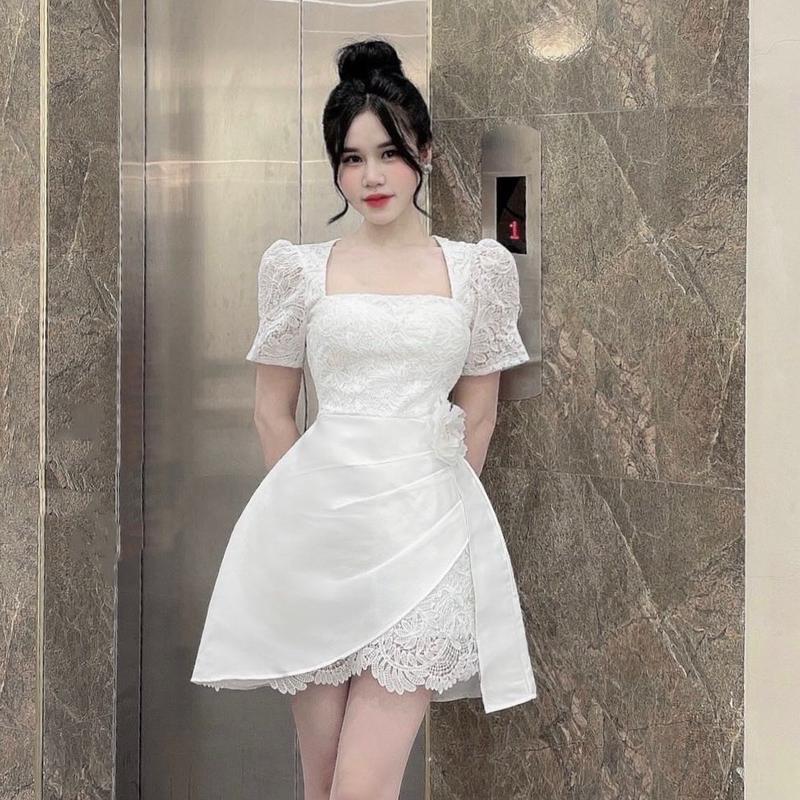 Váy tafta pha ren cài hoa eo đi tiệc _BY VANI 0