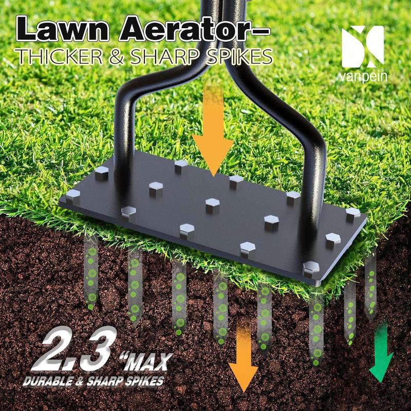 Product Introduction of Soil Ripper Fertilizer Soil Turning Device with Nails Gardening Tools Lawn Puncher Aerator Loose Soil Nail Foot 11