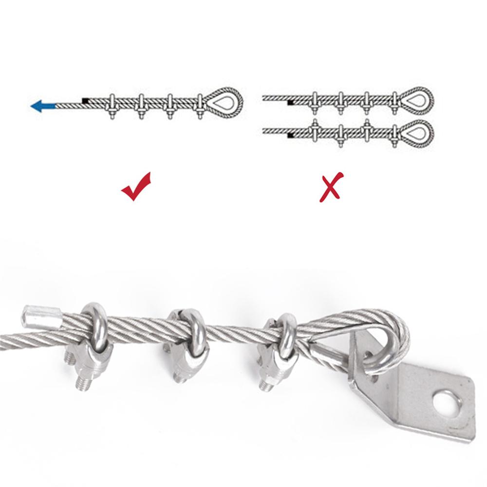 SS 304 Klem Seling Kuku Macan 5Pcs Wire Rope Clip Anti Karat 2-12mm M2-M12 Penjepit Tali Kawat Sling Stainless Galvanis Crimp Ferrule Kuat Serbaguna untuk Konstruksi Industri Rumah Ready Stock