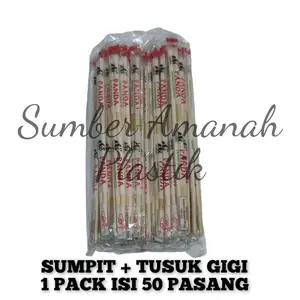 Sumpit Bambu + Tusuk Gigi Isi 50 Pasang