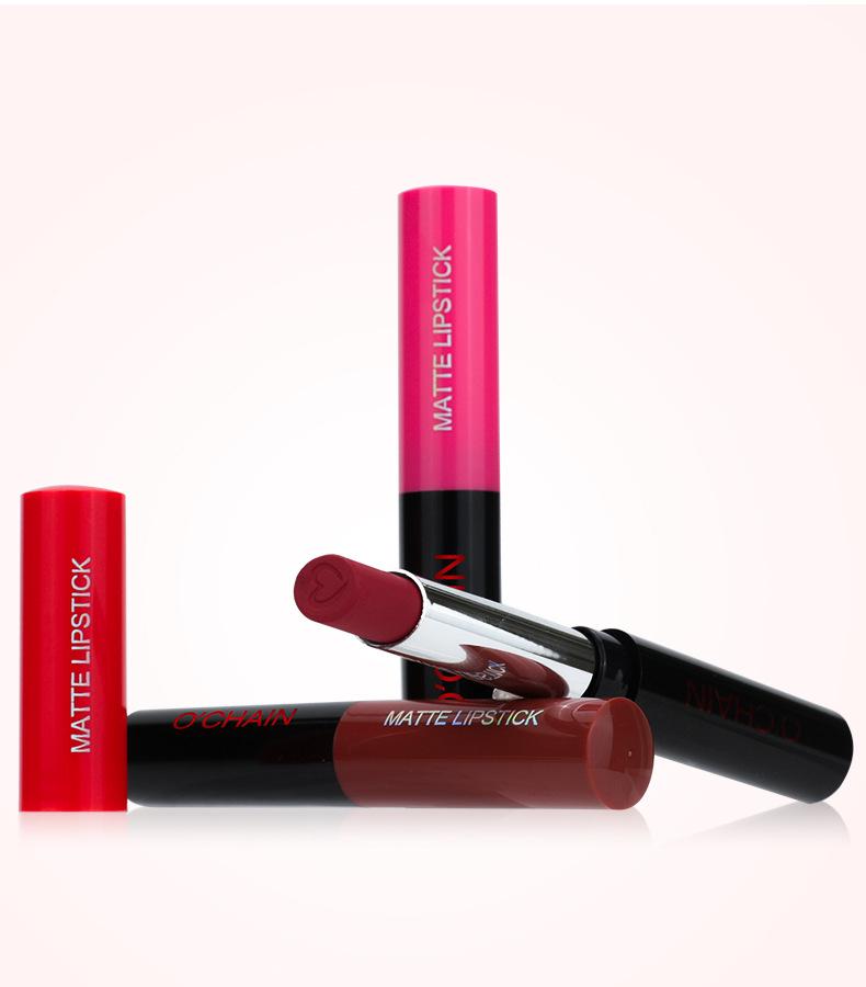 Product Introduction of Ochain Velvet Matte Lipstick Matte Surface Waterproof and Durable Non-Decolorization Non-Fading Nonstick Cup Lipstick 1
