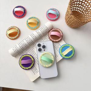 Phone Stand Cartoon Donut Dopamine Sticker Ring Lanyard Magnetic Lazy Anti-drop Silicone Finger Stand