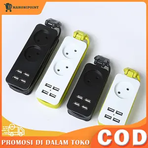 1.5M Kontak Listrik Fast Charging - Power Strip Colokan Listrik Universal Portable Stop Kontak Travel - 4 USB Port