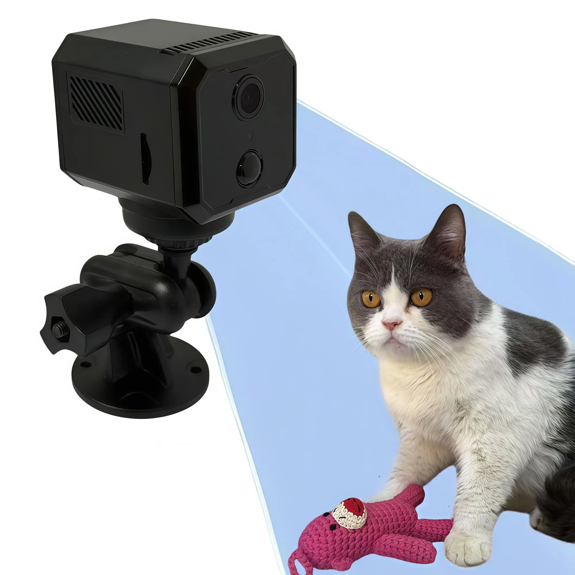Mini Camera, Smart Home Security Camera, Wireless Indoor WiFi Remote Monitor Detection Night Vision 1080P Audio Auto Track Camera