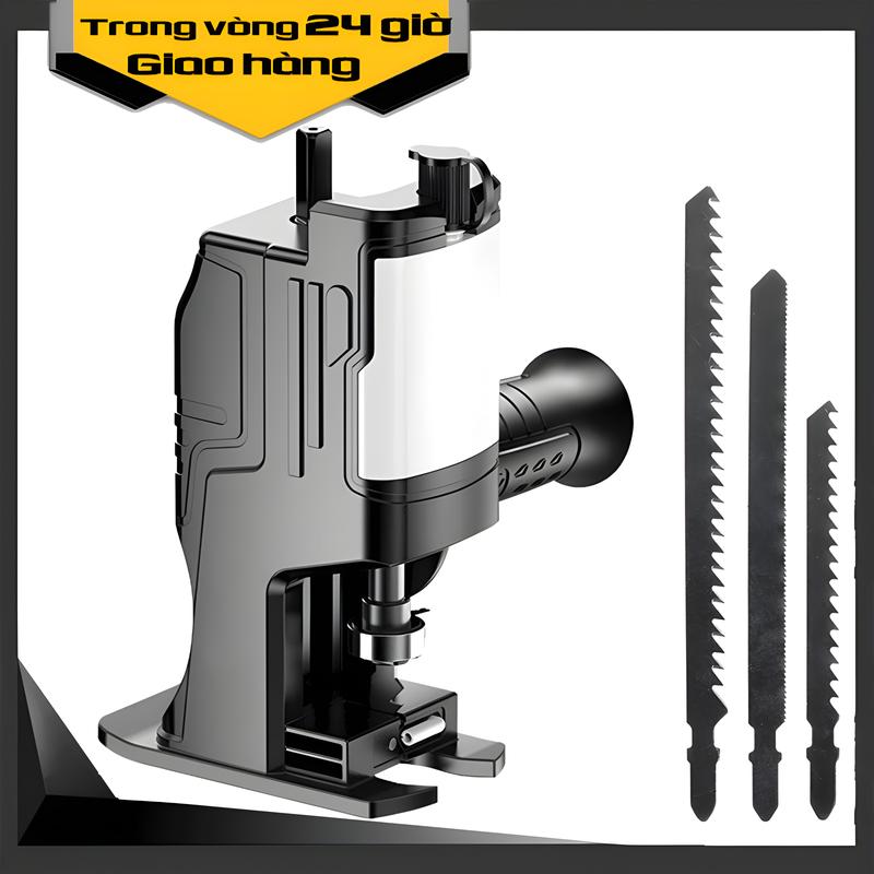 Victool Bộ Chuyển Đổi Máy Khoan Thành Cưa Điện Cầm Tay Kèm 3 Lưỡi Cưa Lọng Cắt Gỗ Kim Loại ( Lắp Được Khoan Pin Và Khoan Điện)