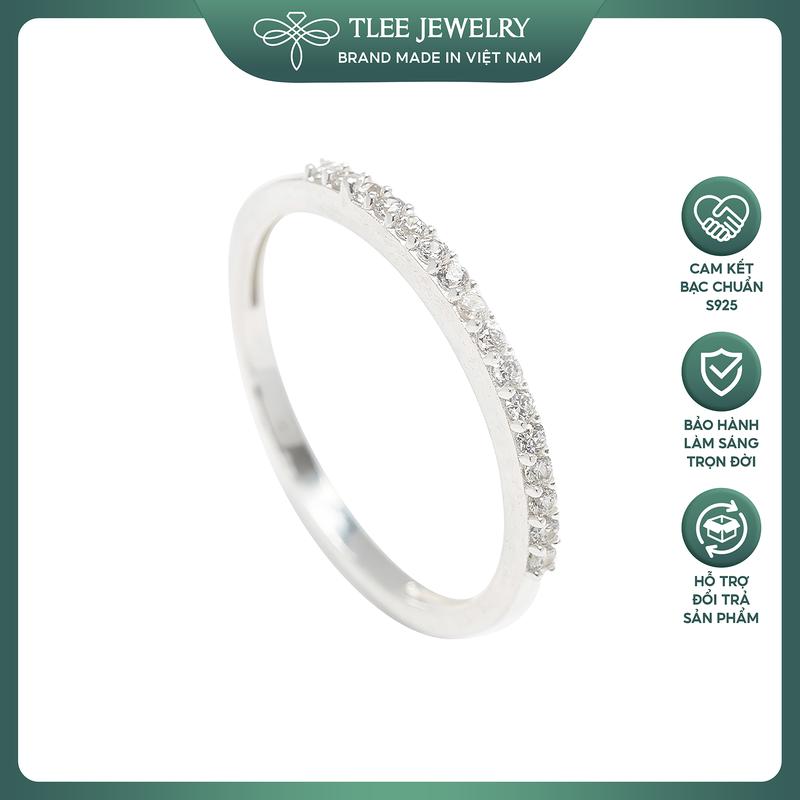 Nhẫn bạc nữ TLEE đính một hàng đá sang trọng TLEE JEWELRY A0154