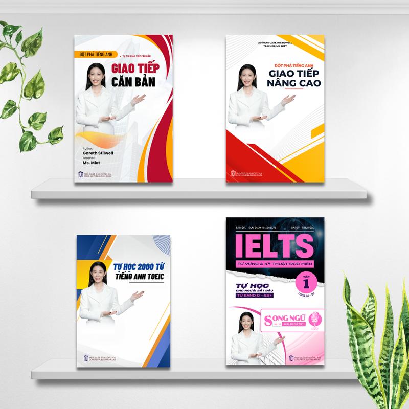 Combo 4 Cuốn Sách Tiếng Anh Cho Người Mất Gốc - Sách IELTS Từ Vựng Và Kỹ Thuật Đọc Hiểu-Sách Đột Phá Tiếng Anh Giao Tiếp Căn Bản-Sách Tiếng Anh Giao Tiếp Nâng Cao-Sách Chuyên Luyện Đề Toeic Căn Bản Và Nâng Cao
