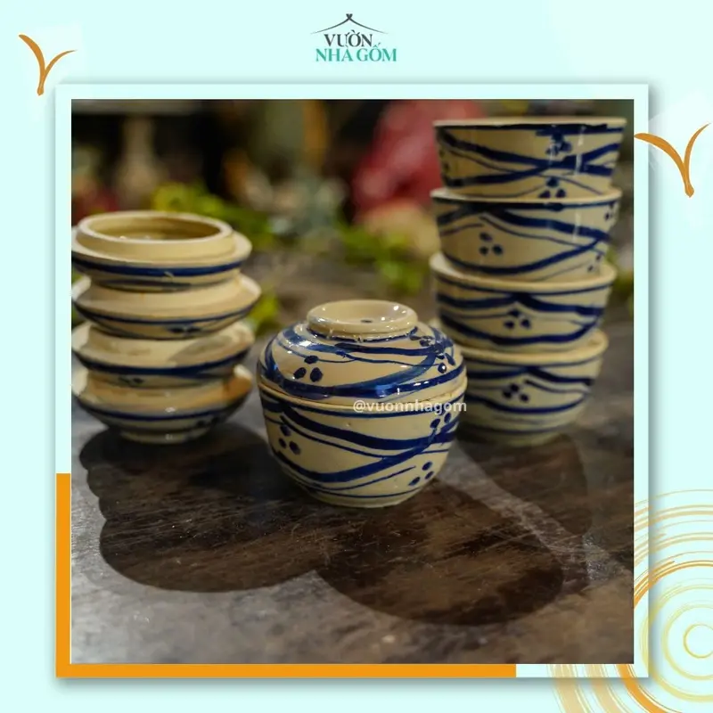 Bộ 5 thố đường kính 9cm thủ công, đựng gia vị size nhỏ 4