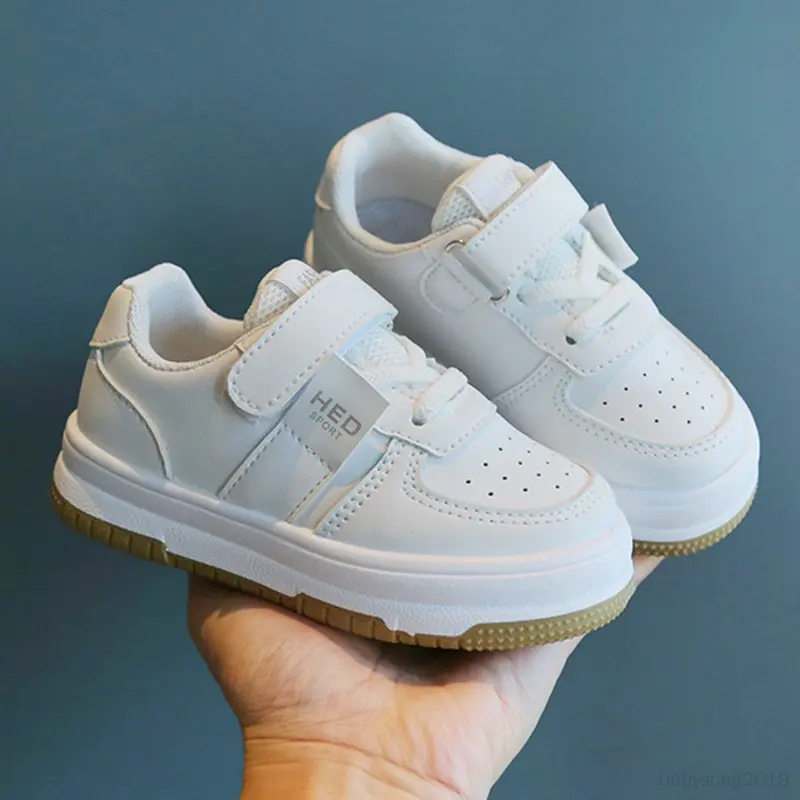 Kids White Shoes Girls Sports Shoes Non-Slip Lightweight Boys Sneakers Soft-Soled Baby Casual Shoes