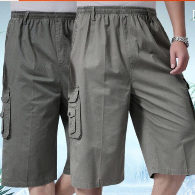 Quần Ngố Nam Trung Niên Thô Túi Hộp có size 90kg + Ảnh Thật Menswear Quần Lửng Kaki Có Túi