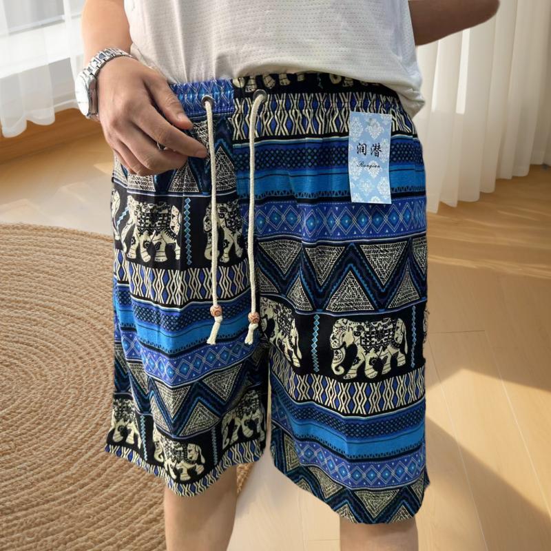 Product Introduction of Quần Soóc Đi Biển, Chất Liệu Bông Mùa Hè, Dáng Rộng Vừa Vặn, Dành Cho Nam Giới, In Hình Dân Tộc, Thời Trang Thường Ngày Thích Hợp Mặc Nhà, Đồ Lót Nam, Thiết Kế Đa Màu Nhiệt Đới 7