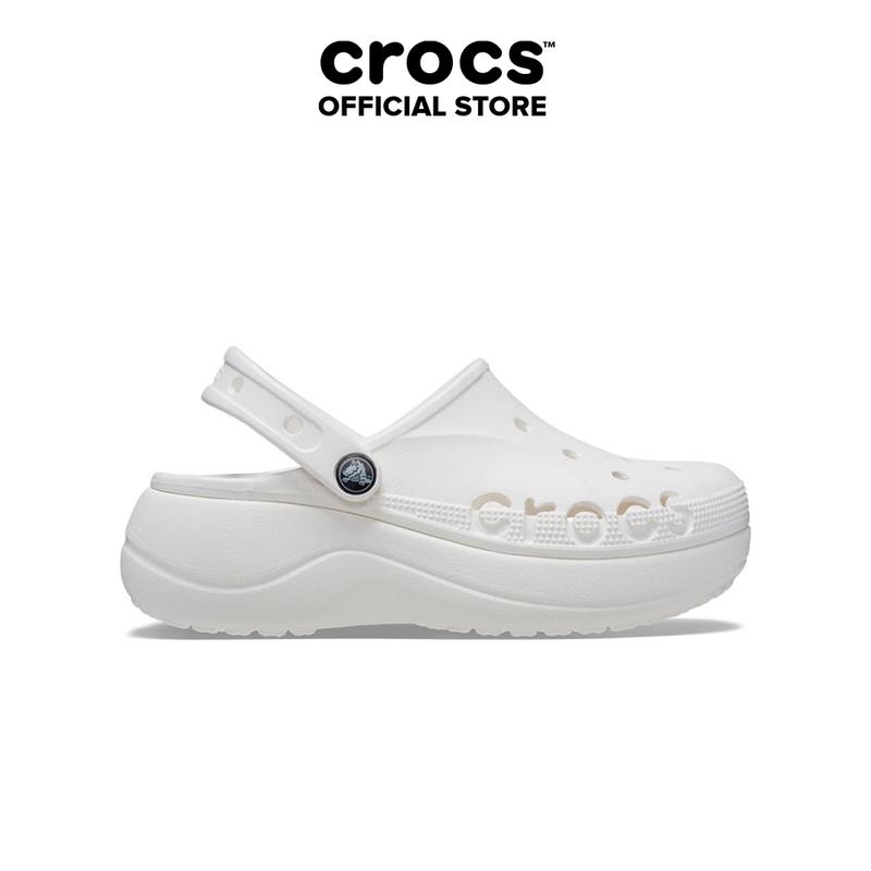 Giày Clog Nữ Crocs Baya Platform - White - 208186-100