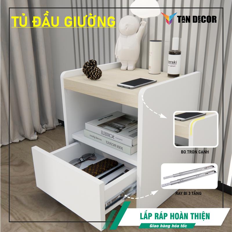 Tủ đầu giường gỗ MDF phủ melamine chống trầy