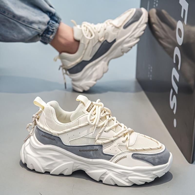 Product Introduction of 2025 New Arrival Men'S Versatile Sports & Casual Sneakers - Mesh High-Top Running Shoes with Stylish Lace-Up Design, Thick Sole for Outdoor Activities & Everyday Wear, Casual Footwear | Trendy Sneakers | Comfortable Footwear 4