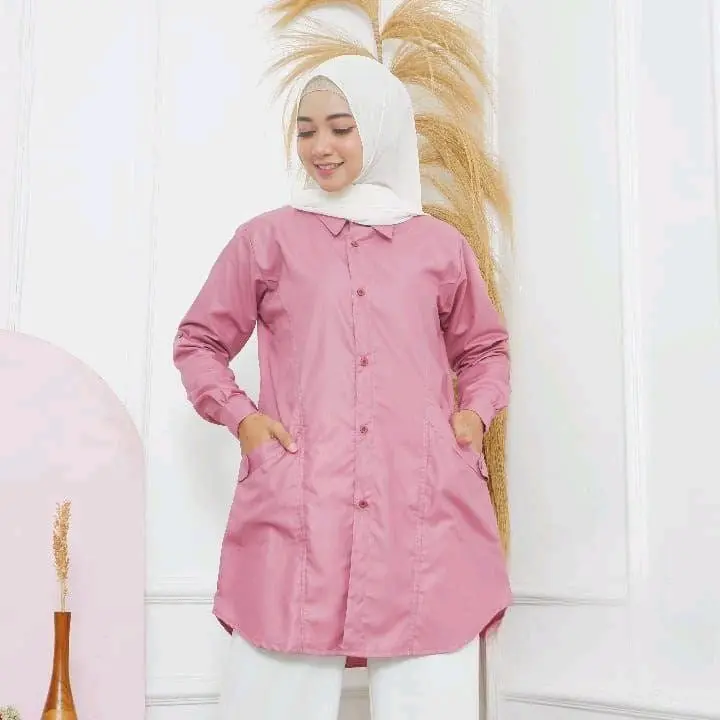 Adiba Tunik Premium Polos Toyobo L - Super Jumbo kemeja korean style