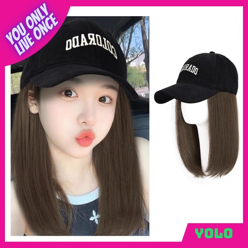 Tóc giả mũ lưỡi trai cho nữ nón lưỡi trai và tóc giả YOLO women Wig