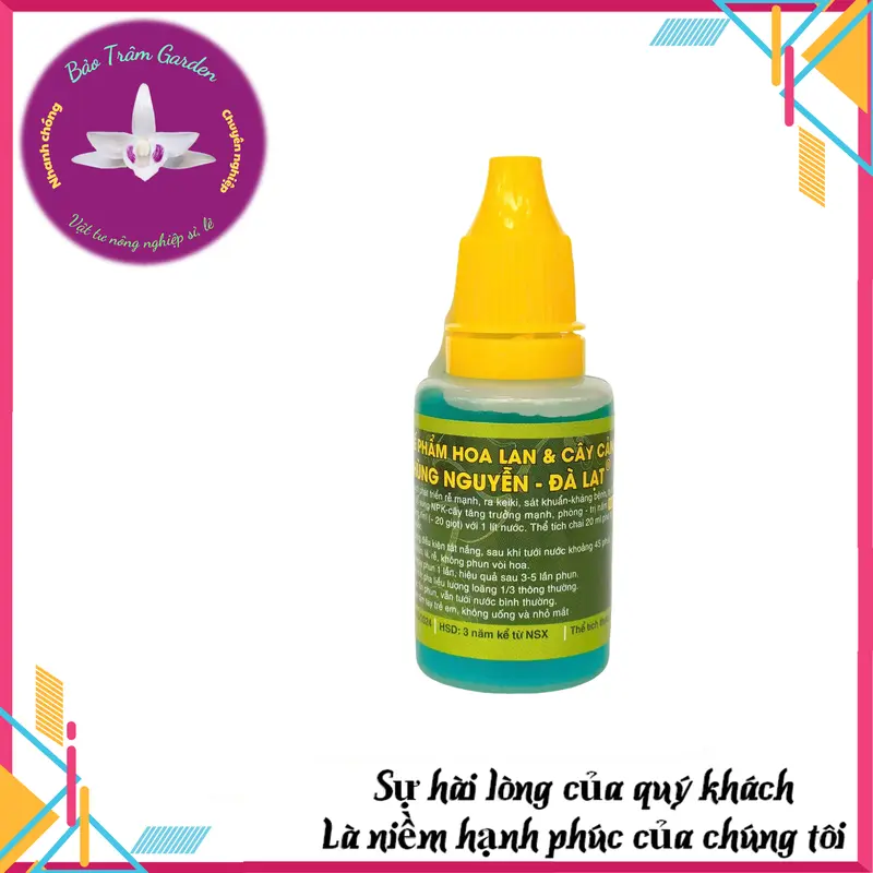 Phân bón sinh học Hùng Nguyễn 6in1 cho hoa lan và cây cảnh, 20ml - Kích rễ, kháng bệnh, bổ sung NPK 0