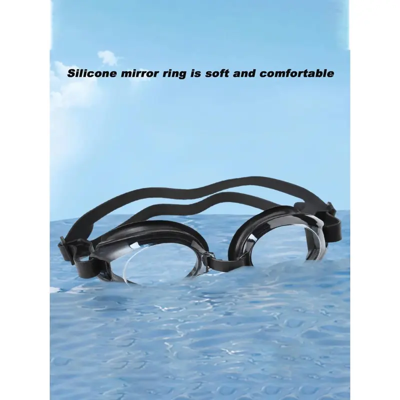 1pc Comfortable And High-end Pc Lens Double-layer Sealing Ring Elastic Silicon Strap Waterproof Swimming Goggles For Men And Women 2