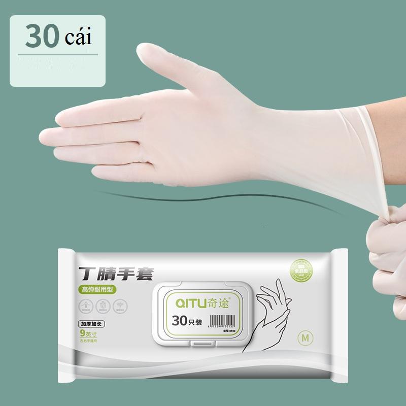 Bịch 30 Bao tay, găng tay cao su làm bếp, giặt giũ, rửa chén, vệ sinh siêu dai tái sử dụng nhiều lần tpe cao cấp chống thấm nước