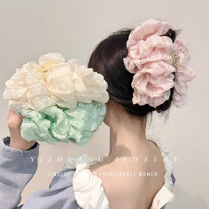 Kẹp Tóc Nơ Ngoại Cỡ Tay Cầm Bong Bóng Đám Mây, Kẹp Tóc Nữ, Cao Cấp, Kẹp Cá Mập Sau Đầu, Hàng Mới Về 2023 Women