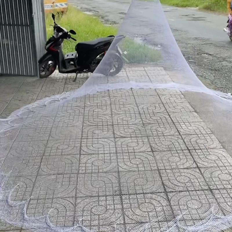 Chài chân xích , Lưới dù nilon nhật và gân thái, mắt lưới 2,5p(1,2cm vuông) và 3p (1,5cm vuông) Bắt Cá Fishing Bắt Tôm Chài Cá