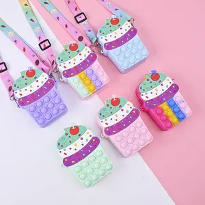 BISA COD T5639 Tas Motif Es Krim / Tas Motif Kue Cangkir / Tas Anak Perempuan / Tas  Selempang Lucu Unik Anak Viral Fashion