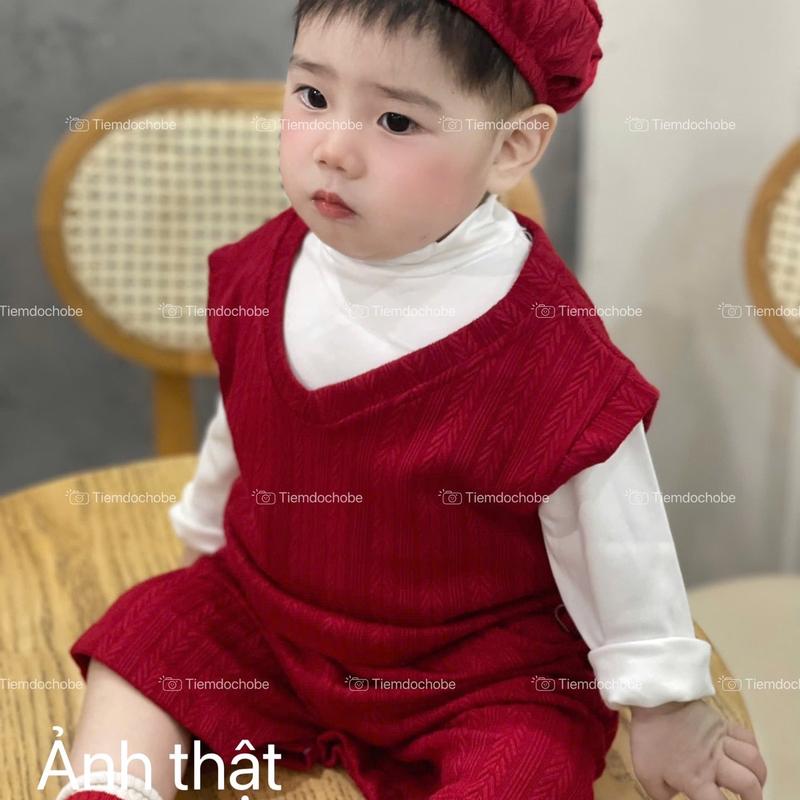 Set bộ len 4 chi tiết mũ diện tết noel cho bé trai bé gái