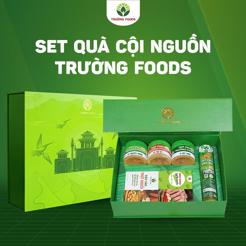 Trường Foods Set Quà Cội Nguồn (1 Thịt Chua Ống Nứa Truyền Thống, 1 Tỏi Ớt, 1 Truyền Thống, 1 Vị Hạt Rừng, 1 Nem Chua Đổi Mới, 1 Thịt Muối)