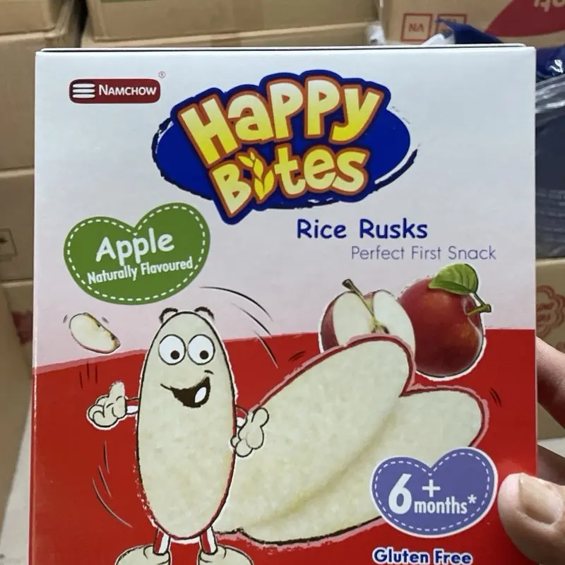 Bánh Gạo Ăn Dặm HAPPY BITES Cho Bé 3 Loại (Táo, Việt Quất, Chuối) 50g 3