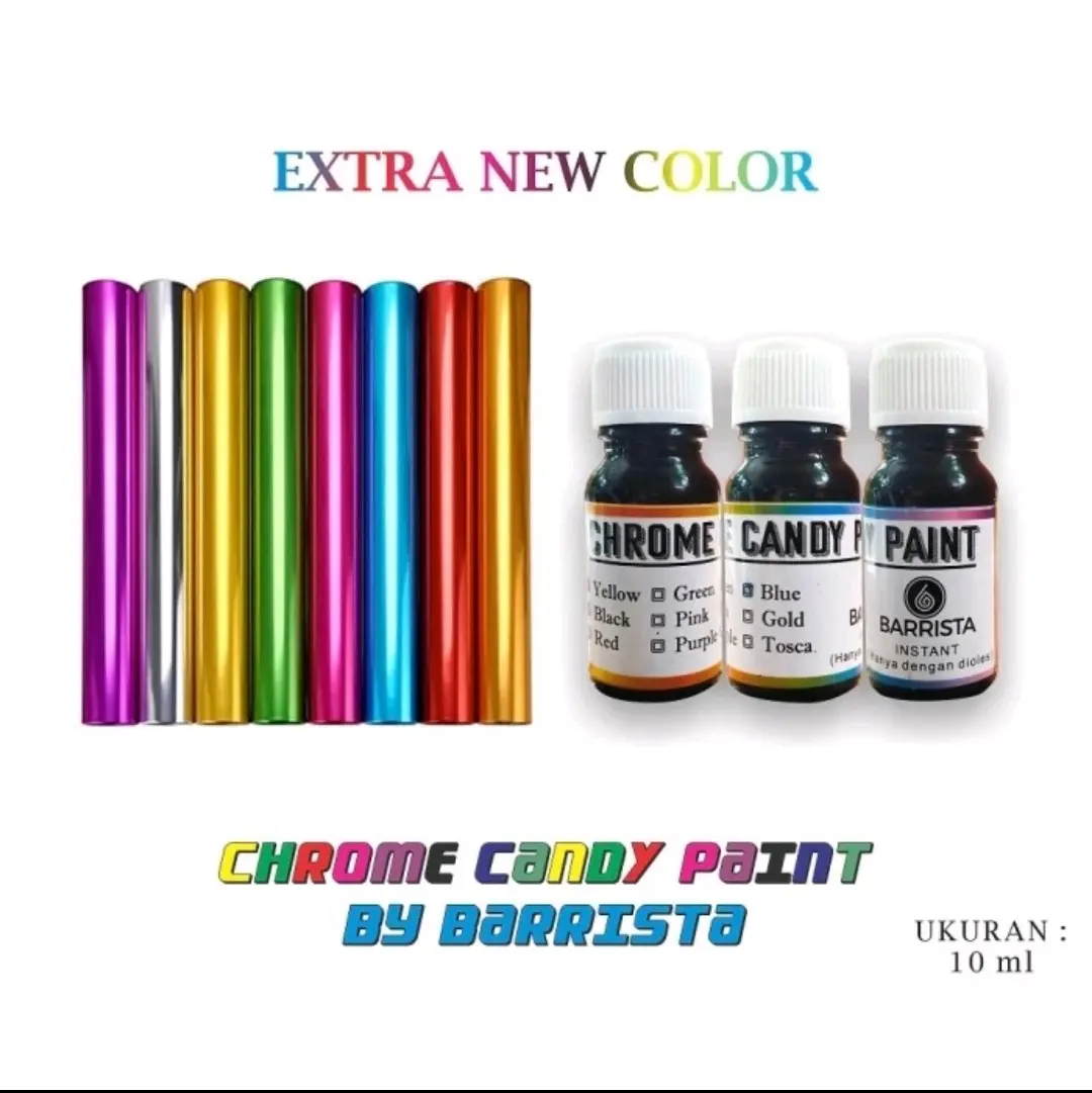 Pewarna Logam CHROME Pelapis Logam Instan Oles Candy Paint
