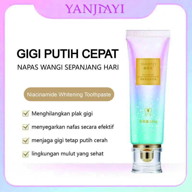 Niacinamide Whitening Toothpaste Pasta Gigi Pemutih Penghilang Karang Gigi Pemutih Gigi Kuning Pasta Gigi Probiotik Cegah Kerusakan Gigi 100g 1
