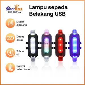 Lampu Belakang Sepeda LED USB Rechargeable Anti Air  Outdoor