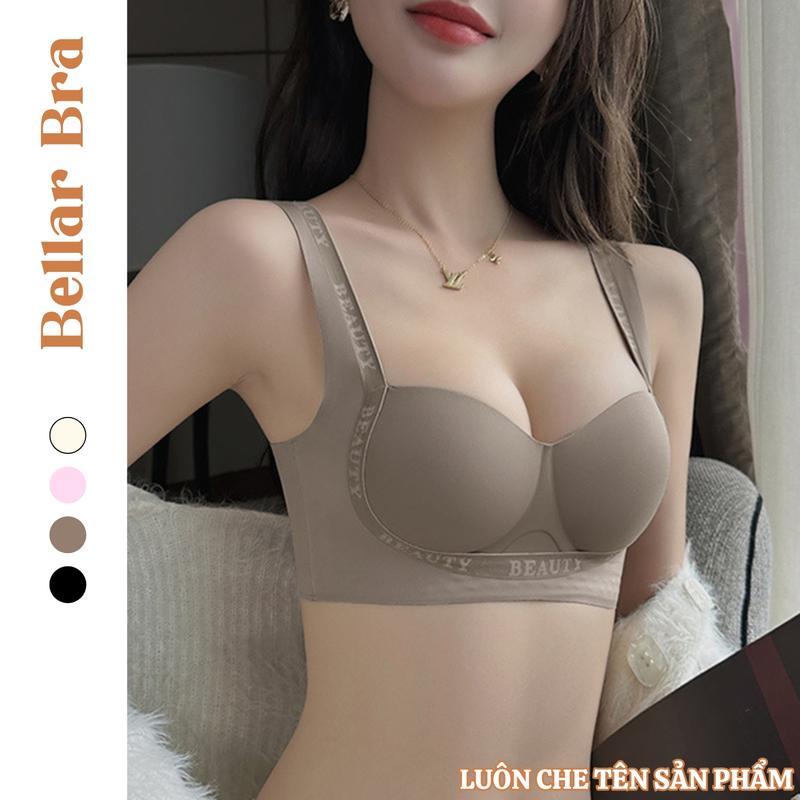Áo Lót Nữ Không Gọng Bản To Có Viền Chống Xệ Áo Ngực Đúc Su dày Mềm Thoáng Mát Gợi Cảm Bellar Bra Nhung Voi BBA4424