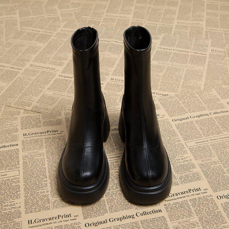 Product Introduction of Platform Martin Boots for Women, New Hot Style for Spring and Autumn, High Heel Ankle Boots, Korean Style Short Boots for Women 5