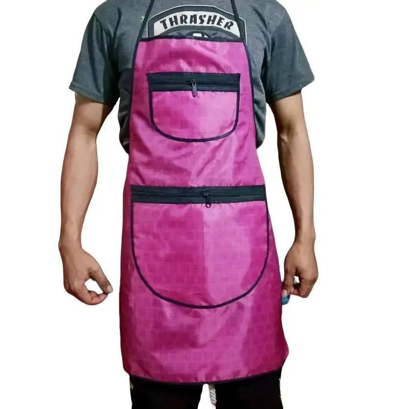 Celemek Waterproof Saku Resleting Koki Dapur Tali Dapat Di Sesuaikan Buah Buah Apron