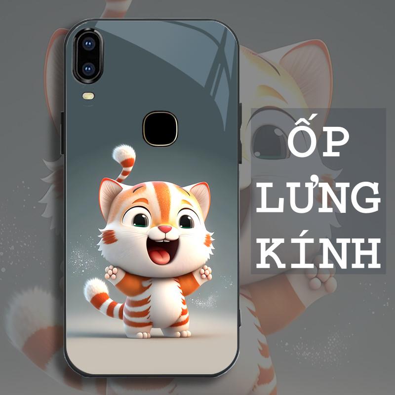 Ốp Lưng cho VIVO Y11 Mặt kính cường lực, cao cấp Họa tiết 12 CON GIÁP NGỘ NGHĨNH