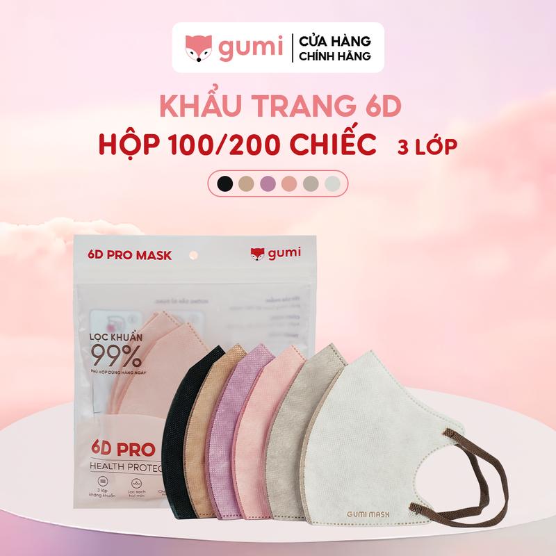 (Mall) Combo 200 Khẩu trang 6D Promask kháng khuẩn , kháng bụi mịn, kháng giọt bắn
