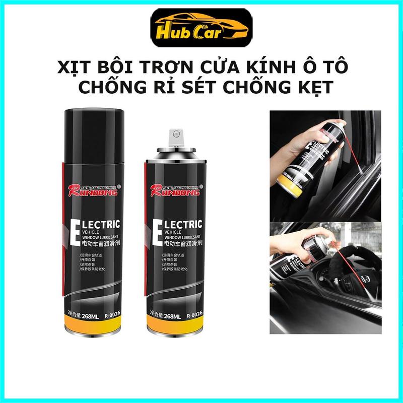 Xịt Bôi Trơn Cửa Kính Ô Tô Xịt Dưỡng Gioăng Cao Su Ô Tô Bản Lề Cửa Chống Rỉ Sét Chống Kẹt 268ml