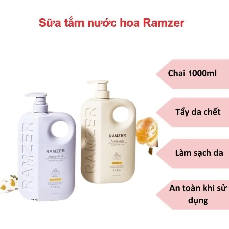 Sữa tắm hương nước hoa RAMZER, sữa tắm dưỡng ẩm và làm sạch da Dưỡng Da Body mềm mịn