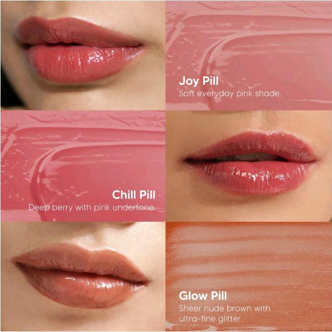 Rose All Day Lip Gloss Chill Joy Glow Spill the Tea Posh Thrill Pill Melembabkan Glow Lips Finish 2