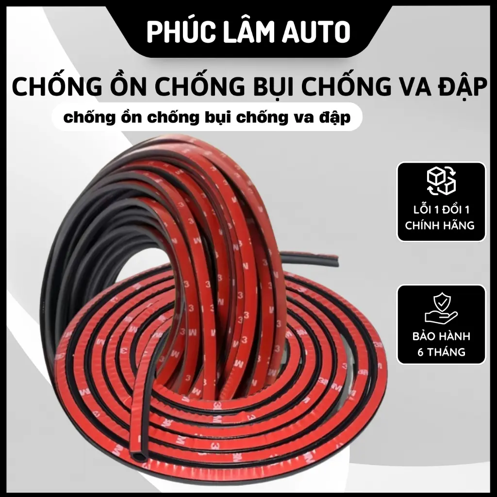 Gioăng-Ron cao su chống ồn chống bụi chống va đập cho cửa chữ D ( Ron cao su 3M) cho ô tô.