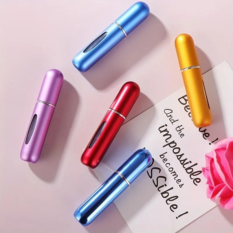 5ml Random Color Travel-size Empty Perfume Atomizer, 5 Counts/set Refillable Bottle for On-the-go Freshness, Sports & Outdoor Makeup Accessories 0