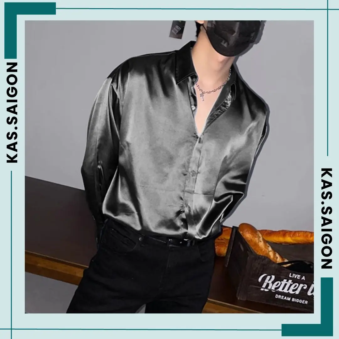 Áo sơ mi nam tay dài satin sang trọng Menswear